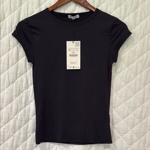 Zara Women's Black Sz M and White Sz S, Cap-sleeved Tops
